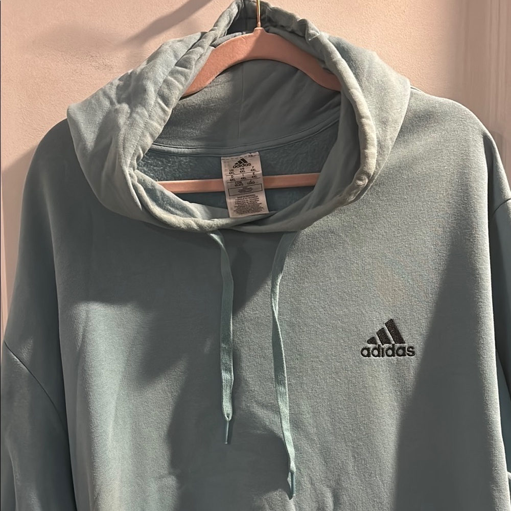 🦸‍♂️Big & Tall -Adidas Light Blue Pullover Hoodie- 4XL